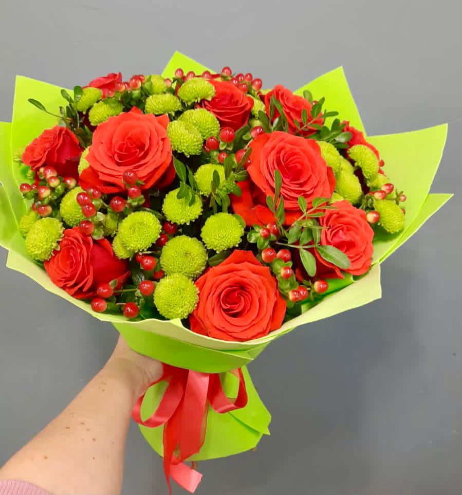 Букет признание в Мишкино Республика Башкортостан Букет цветов из: Хризантемы и Розы в Мишкино Республика Башкортостан