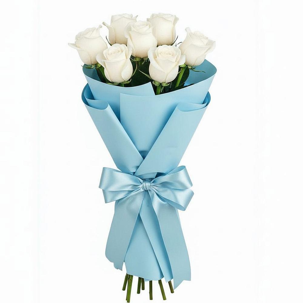 7 Белых роз Проуд в Мишкино Республика Башкортостан Букет 7 белых роз Проуд в Мишкино Республика Башкортостан