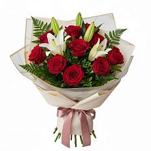 Букет высокая поэзия в Мишкино Республика Башкортостан Букет цветов из:  Лилии и Розы в Мишкино Республика Башкортостан