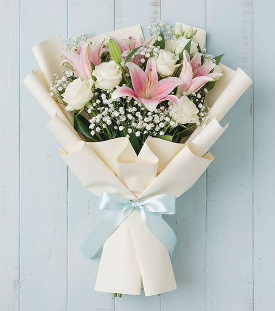 Букет Лилии в Мишкино Республика Башкортостан Букет цветов из: Лилии в Мишкино Республика Башкортостан