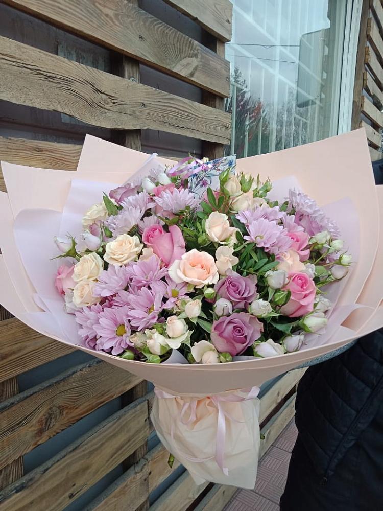 Букет фея в Мишкино Республика Башкортостан Букет цветов из: Розы и Хризантемы в Мишкино Республика Башкортостан