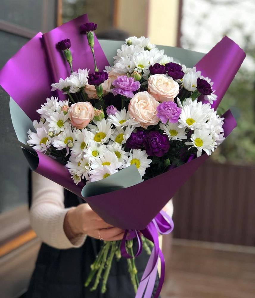 Букет цветов из: Хризантемы, Гвоздики и Розы в Мишкино Республика Башкортостан