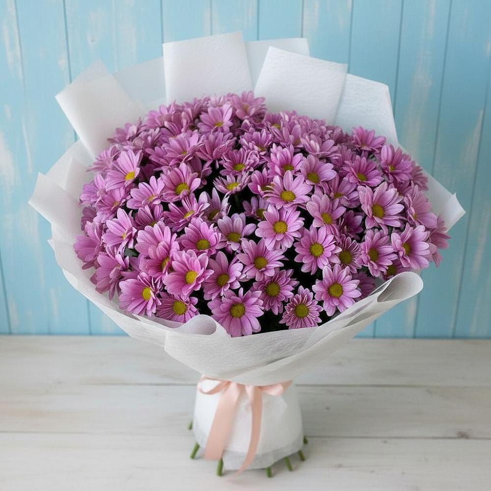 Букет сиреневая охапка в Мишкино Республика Башкортостан Букет цветов из: Хризантемы в Мишкино Республика Башкортостан