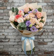 Букет Феерия #REPLACE_PRED# Мишкино Республика Башкортостан Букет цветов из:  Розы, Лизиантусы и Гвоздики #REPLACE_PRED# Мишкино Республика Башкортостан